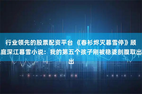 行业领先的股票配资平台 《春衫烬灭暮雪停》顾庭深江暮雪小说：我的第五个孩子刚被稳婆剖腹取出